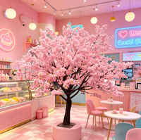 Arbre en fibre de verre personnalisé, fleurs de cerisier roses, arbre de cerisier Sakura, décoration de mariage, fleur en plastique, fleur de cerisier artificielle