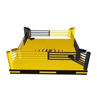 Anneau de boxe professionnel en acier en gros, plateforme de compétition surélevée, logo personnalisé, escalier d'entraînement pour Muay Thai et lutte