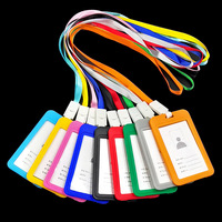 Porte-badge personnalisé en plastique rigide coloré pour carte d'identité, personnel de travail, porte-badge transparent double face