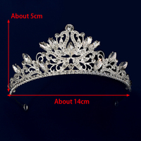 Couronne Baroque Européenne Strass Métal Alliage Cristal Mariage Couronne de Cheveux de Mariée Princesse Reine Fleur Bandeau Diadème