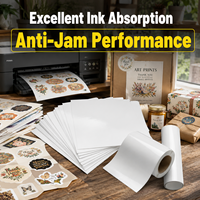 Papier autocollant pour impression jet d'encre, papier autocollant brillant A4, fournisseur en gros, impression d'étiquettes, papier autocollant anti-bouclage