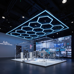 Plafonnier hexagonal LED pour garage avec télécommande IP54 évalué 6500K blanc froid haute luminosité - Product Image 1