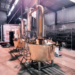 朗姆酒威士忌酒厂铜锅仍然800 l酒精酒厂设备蒸汽加热烈酒蒸馏器