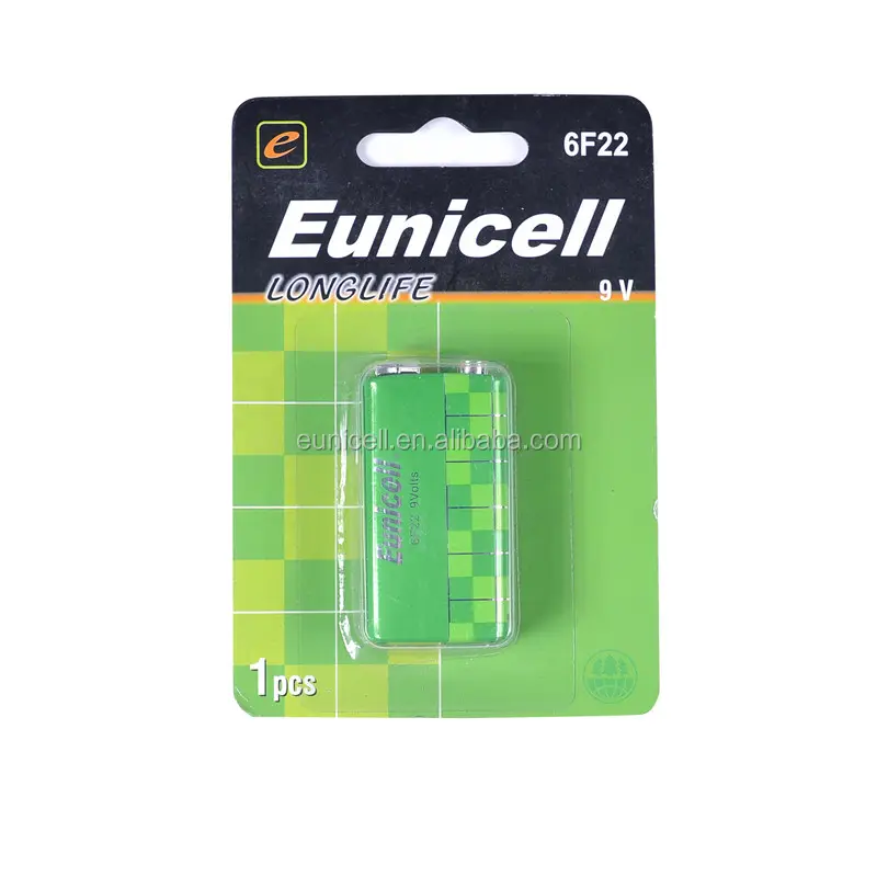 Eunicell 9V en métal Robuste de haute qualité 6F22 9V batterie