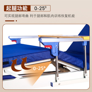 Yingge Manual Nursing Bed 0-75 Degree Backrest Adjustment For Patients <b>Elderly</b> Disabled With Guardrail Stainless Steel Frame - Product Image 4