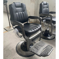Chaise de barbier moderne en cuir noir, inclinable et pivotante, pour salon de coiffure, pour hommes