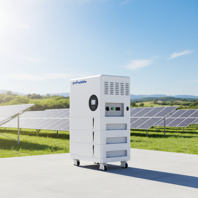 All-in-One Wall-Mounted Stackable Solar Battery 51.2V 100Ah 200Ah 300Ah LiFePO4 Modules Home AC Storage with CAN Communication