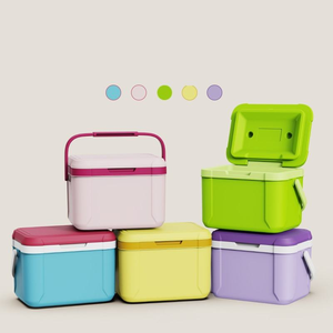 Contenitore Termico da 5 Litri, Mantiene il Freddo per 48 Ore, Materiali PE PP, per Campeggio all'Aperto, in Viola, Blu, Bianco con Maniglia per il Trasporto - Product Image 1