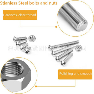 440Pcs 304 Stainless Steel Hex Socket Headcap Bolts Nuts Kit Metric M3 M4 M5 Screws With Allen Keys For DIY Repair - Product Image 4