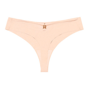 Nouveau produit sous-vêtements confortable taille basse doux mince anneau rond glace soie sans trace sans couture culotte tongs femmes - Product Image 6