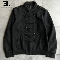 Veste Bomber Napoléon en Twill de Coton Délavé Personnalisée LARSUR, Coupe Slim, Col Montant, Style Motard, Veste Courte Hussar