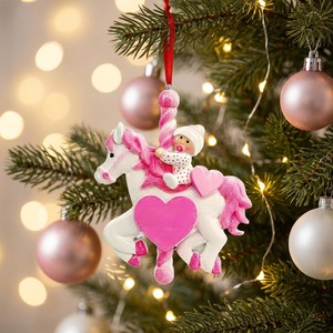 JIAXUN Nouveaux Pendentifs Miniatures en Résine Cheval Bleu pour Bébé Garçon, Thème Carrousel, Décorations de Noël et de Fêtes, Étanche - Product Image 1