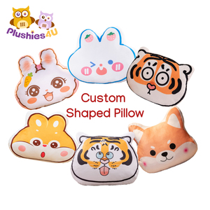 Custom Irregular Shaped Pillow Printed Cartoon Anime Animal Design Head Pillow Pillowcase Cushion Throw Pillow Shape