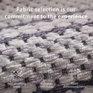 Alfombra de Baño Radiante, Semicircular, a Rayas, de Poliéster, Antideslizante e Impermeable para Uso Doméstico - Product Image 4