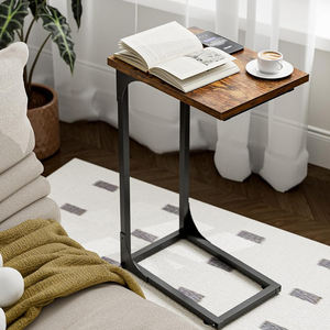Commercio all'ingrosso sottile divano tavolino lato C-forma di tavolino e divano tavolini rustica tavola in legno per <span class=keywords><strong>soggiorno</strong></span>, camera da letto, comodino - Product Image 2