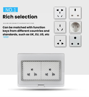 Prise murale double US/TH IP55 pour extérieur avec boîtier étanche et anti-poussière, prises électriques, prise à 2 postes avec interrupteur, cache-prise
