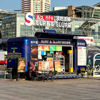 Équipement commercial pour food truck, remorque de cuisine mobile, construction en aluminium et fibre de verre, acier inoxydable, 4 compartiments pour glaces et bonbons