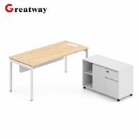 Scrivania Direzionale a L di Lusso Greatway, Tavolo Esecutivo Moderno Bianco per Ufficio e Progetti