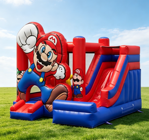 Castillo Inflable de PVC Super Divertido de <span class=keywords><strong>Mario</strong></span> <span class=keywords><strong>Bros</strong></span>, Trampolín Popular con Tobogán Combinado para Niños - Product Image 1