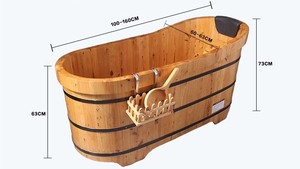 Bañeras de Madera para Una Persona con Tapa, Diseño Ovalado - Product Image 2