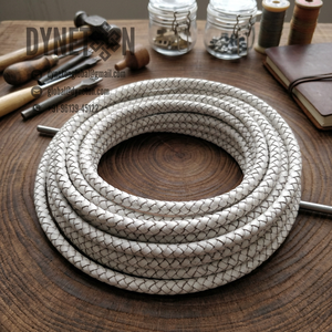 9mm Braided <b>Leather</b> Cord for Jewelry Making Necklace <b>Bracelets</b> Fashion Accessories Full-Grain Original <b>Leather</b> Jewelry String - Product Image 1