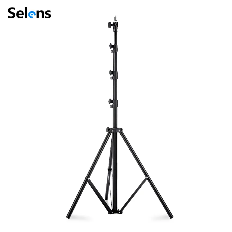 Selens 220cm a 450cm Almofada De Ar Light Stand Com 1/4-3/8 Adaptador De Parafuso 7.2ft a 14.8 ft Para Softbox Speedlight Strobe Umbrella