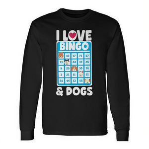 T-shirt à manches longues I Love Bingo And Dogs pour les amoureux des chiens avec motif Bingo - Product Image 2