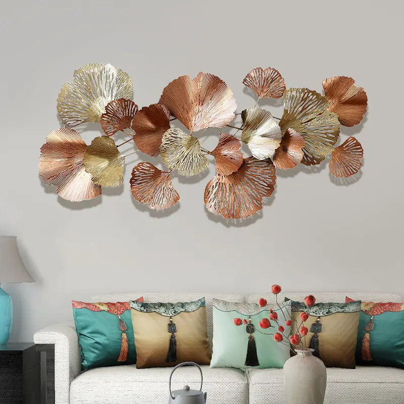 Creative Home living room bar decoration Industrial Style Wall Decorations Ginkgo biloba Wall Decor Iron Crafts