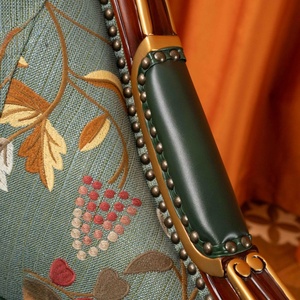 Divano Singolo in Pelle Stile Europeo Personalizzato di Fabbrica con Intagli Dorati per Soggiorno Divano Componibile <span class=keywords><strong>Antico</strong></span> Francese in Vera Pelle - Product Image 5