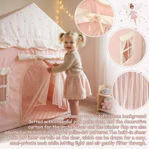 Tente de jeu d'intérieur personnalisée pour enfants, grande maison de jeu, tente de jeu pour enfants à double porte, château de rêve portable pour filles - Product Image 3