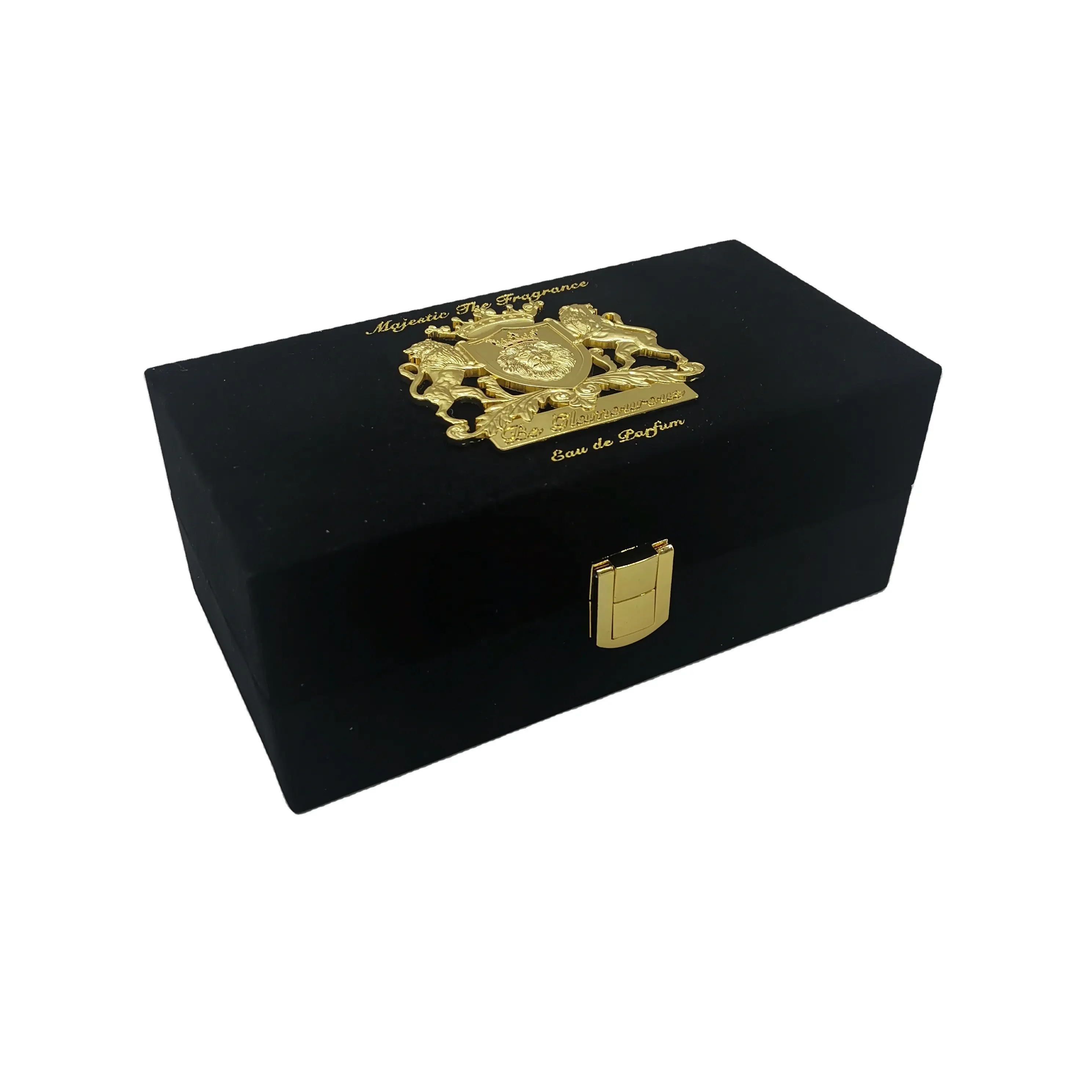 Черная бархатная коробка для духов, упаковка для косметических бутылок, упаковка с атласной подушкой