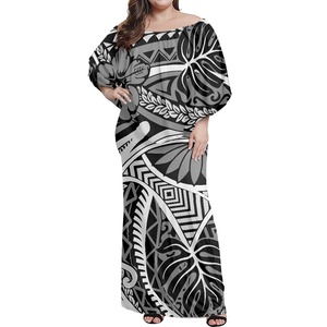 Abaya POD de Diseño Personalizado, <span class=keywords><strong>Elegante</strong></span> Vestido de Oficina con Estampado Floral Natural Ecológico de Estilo Tribal Polinesio para Mujeres Musulmanas - Product Image 3