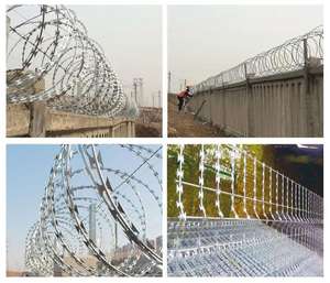 Rouleau de fil de rasoir en spirale électrogalvanisé économique pour la sécurité du périmètre des usines - Product Image 4