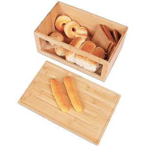 กล่องขนมปังไม้ไผ่ชั้นเดียวพร้อมหน้าต่างใสสำหรับเก็บขนมปัง - Product Image 3