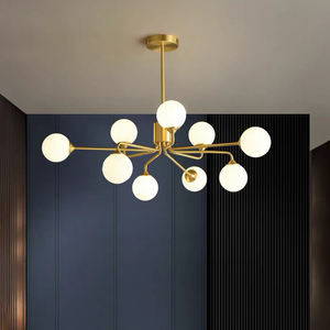 Candelabros modernos de lujo, lámpara redonda LED de cristal para sala de estar - Product Image 2