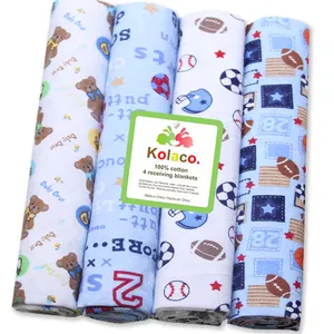 Newborn Baby Bed Sheet Bedding Set 4ピース/ロット76 × 102センチメートルFor Newborn Flannel Printing Baby Blanket