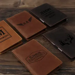 Porte-livre de golf en cuir véritable avec logo personnalisé Porte-cartes de score de golf avec porte-crayon