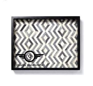 Plateaux de service en bois avec incrustations de os multicolores, best-sellers, 30x20x5cm, certifiés EPCH, qualité hôtelière et restauration, artisanat - Product Image 4