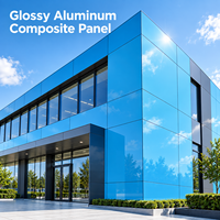 Panneau composite en aluminium brillant 4 mm 1220x2440 mm, panneau ACM doré métallique pour panneaux muraux de salle d'exposition