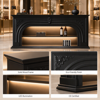 Vitrine Moderne Sophistiquée Noire DEM/ODM en Forme d'Arche avec Éclairage LED et Étagères, Taille Personnalisable pour Salon et Chambre à Coucher