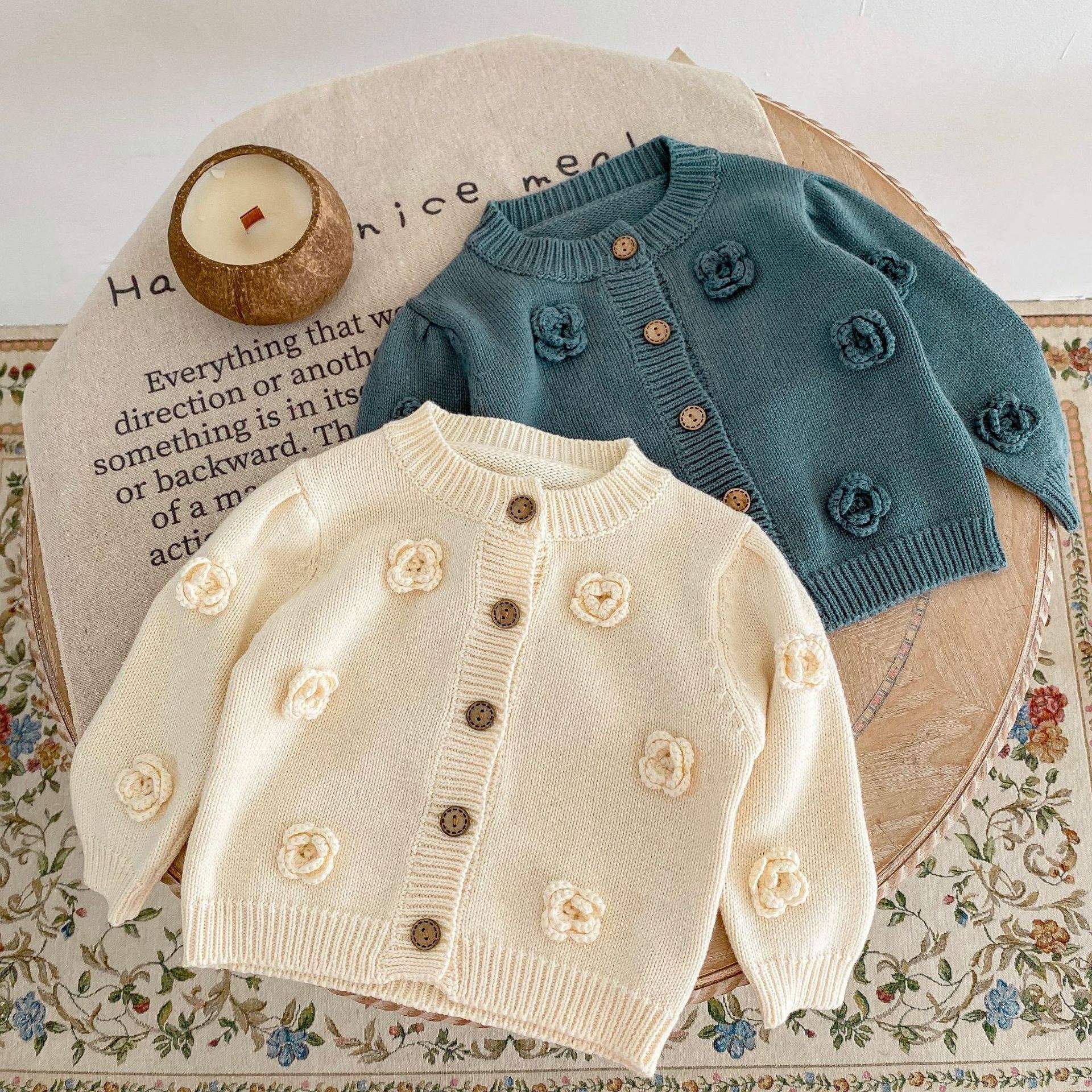 Cute Sweaters Baby Boy/Girl Cotton Cardigan Long Sleeve Button