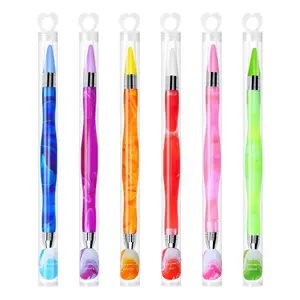 Professionele Hoge Kwaliteit Nail Art Strass Picker Nail Pen Marmer Textuur Multifunctionele Dubbelkoppige Nail Art Pen