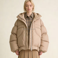 Veste matelassée d'hiver personnalisée en softshell imperméable pour femme, style universitaire, écologique, pour le ski, manteau matelassé en duvet pour femme