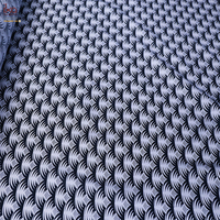 Tissu en coton soyeux mat 19 mm, imprimé géométrique rétro à ondes, belle tenue, impression personnalisée disponible pour les vêtements de mode