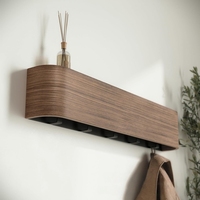 Porte-manteau mural en bois dissimulé avec crochets, étagère de rangement multifonctionnelle pour entrée, cuisine, chambre, résistant à l'eau