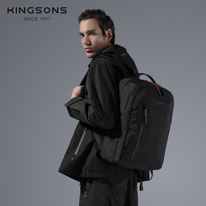 Kingsons Men's <b>Backpack</b> 20-35L Water Resistant Large Capacity Everyday Use Solid Color Detachable Strap - Product Image 3