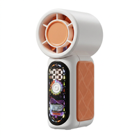Kipas Genggam Mini untuk Berkemah 199 Tingkat Kecepatan Tinggi Motor Brushless Lampu LED Portabel Layar LED Baterai 29dB Luar Ruangan Rumah Tangga