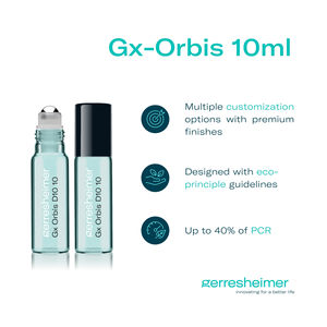 Emballage cosmétique personnalisé Grresheimer Gx-Orbis D10 10ml en verre tubulaire avec bille roll-on, haute qualité, résistant à l'eau, écologique - Product Image 2
