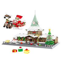 Set de Bloques de Construcción Temáticos de Temporada, Maestro Kit de Construcción de Casas 3D MOC, Ladrillos Encajables para Decoración de Escritorio