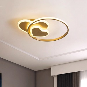 Lámpara de Techo LED Moderna y Minimalista en Forma de Corazón, Estilo Nórdico Romántico, Cálida, Totalmente de Cobre, para Dormitorio y Sala de Estar de Lujo - Product Image 4